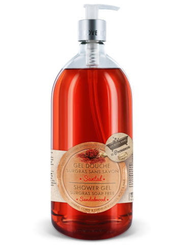 Gel Douche Santal surgras sans savon 1L